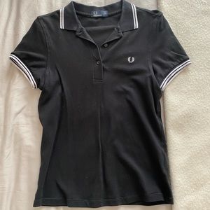 Fred Perry black polo shirt punk mod UK